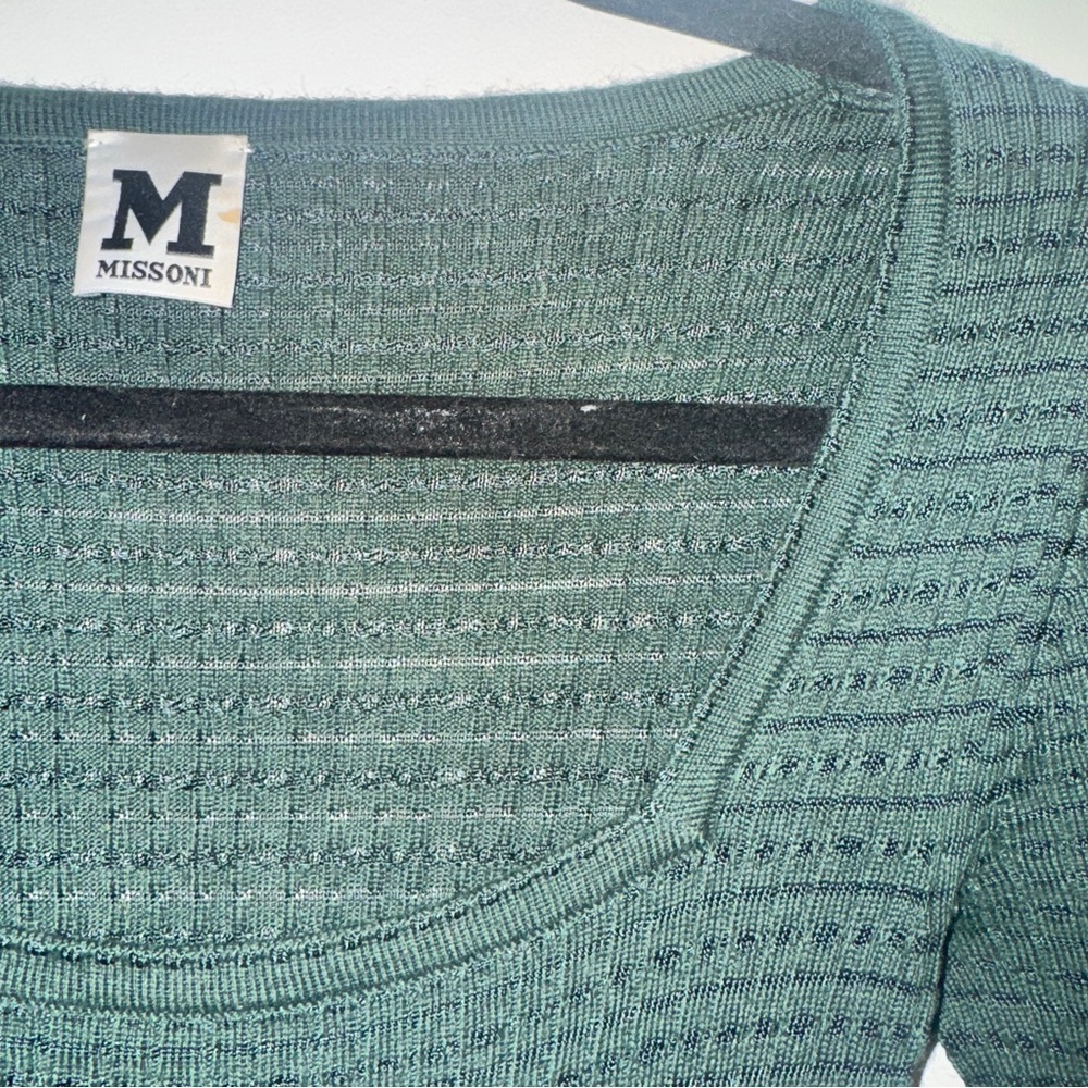 Vintage M by Missoni green knit long sleeve skater dress - fits like M - Picture 7 of 11